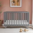 thumbnail image 3 of Child Craft SOHO 4-in-1 Convertible Crib, Canted Leg Mid-Century Design, 3 Mattress Heights, Cool Gray, 3 of 8