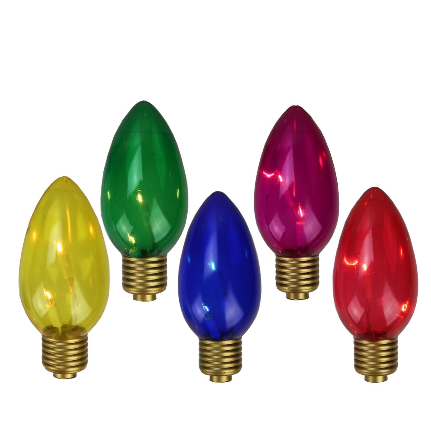 Set of 5 MultiColor C9 Shape Lighted Christmas Pathway Marker Lawn