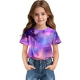 thumbnail image 4 of Piuwrlz Kid Short Sleeve Sweatshirt Girls T-Shirts Purple Size 7 Years, 4 of 8