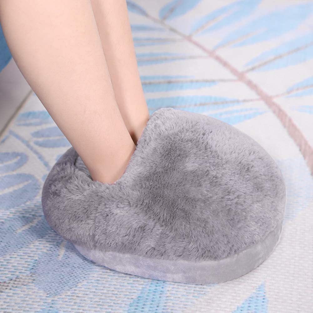 AMNHDO Plush Electric Heated Foot Warmers Breathable Round Heating Pad