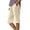 01# Khaki, variant on HKYNLAG Bermuda Shorts For Women Linen Shorts Knee Length Elastic Waist Long Shorts Casual Summer Shorts Petite Capri Pants Dressy Beach Comfy Pull On Shorts With Pockets Light Gray L