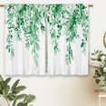 thumbnail image 6 of Eucalyptus Turquoise Green Leaves Kitchen Curtains Botanical Floral Plant Small Short Cafe Window Curtains Flower Rod Pocket Bathroom Drapes Treatment Tier Curtains 2 Panels (26x36 Inch), 6 of 6
