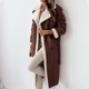 thumbnail image 5 of Parkas de manga larga para mujer, chaqueta polar grande, abrigo largo cálido, abrigo tipo suéter, abrigos de algodón para niñas, 5 of 9