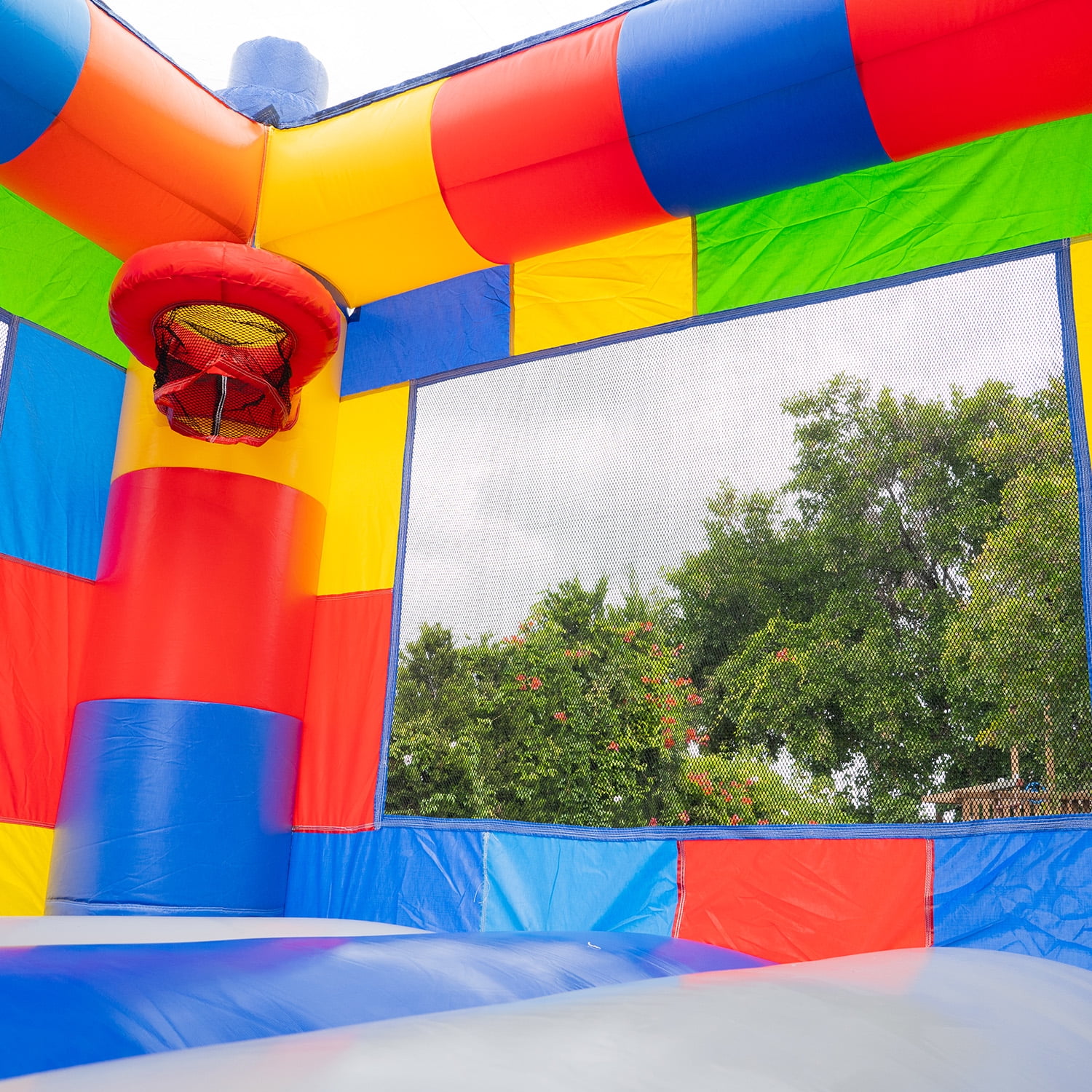HeroKiddo Giant Waterslide Jumper, Bounce House Combo with Pool, Air Blower, Basketball Hoop, Commercial Grade, Kids