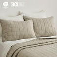 thumbnail image 5 of EVERGRACE 100% Cotton Box Stitch Quilt Bedding Set Queen Size 3 Pieces, Garment-Washed Lightweight Soft Cozy Coverlet, Quilted Bedspread Sets with 2 Shams for All Season, Pebble Khaki, 5 of 8