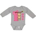 thumbnail image 3 of Inktastic Pink Sloth 1st Birthday Girls Long Sleeve Baby Bodysuit, 3 of 5
