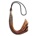 thumbnail image 3 of Endea Graduation Black/Orange Mixed Color Graduation Tassel with Stacked Silver Date Drop, 3 of 6