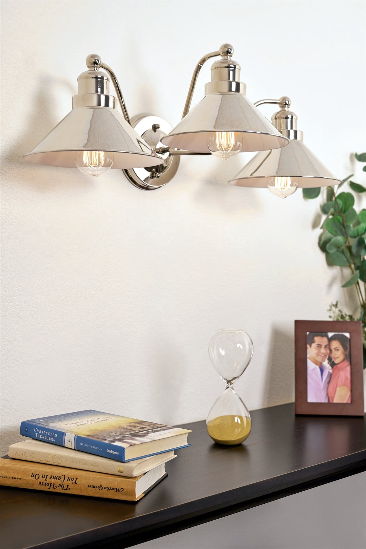 Kira Home Welton 26" 3-Light Modern Farmhouse Bathroom Light, Vintage Vanity Barn Light, Polished Nickel Finish