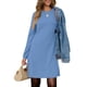 thumbnail image 3 of UVN Vestidos para Mujer Otoño Invierno Manga Larga Cuello Redondo Casual Jersey Sudadera Vestido con Abertura Lateral, 3 of 8