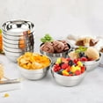 thumbnail image 2 of Xiao Hua cuencos de acero inoxidable de 5,11 pulgadas para aperitivos, sopas, ensaladas ligeras y platos metálicos de doble pared para servir salsas, arroz, fideos y helados., 2 of 5
