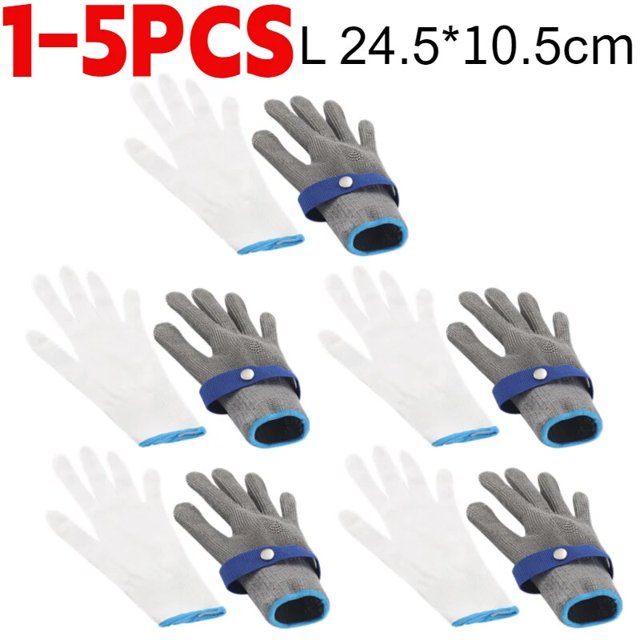 Guantes de acero inoxidable resistentes a cortes para el hogar, guantes de trabajo de malla metálica de carnicero, resistentes al desgaste, herramientas de jardinería, 1 ud.