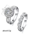 thumbnail image 6 of 2pcs Arch Bridge Wedding Ring White Gold Filled Promise Engagement Ring Set 6-10, 6 of 9