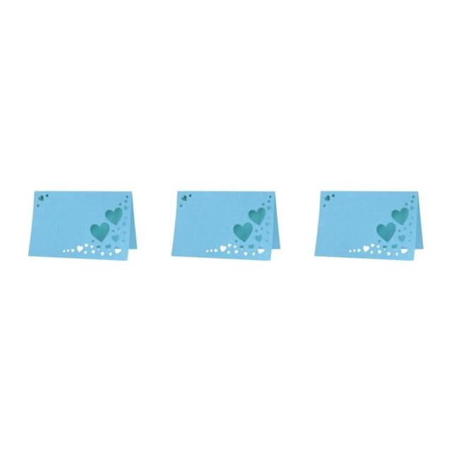 tssuouriy 50pcs Paper Lasting Impression With Heart Hollowed Table Namecards Durable Wedding Name Cards blue 3Set