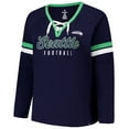 thumbnail image 2 of Women's Fanatics College Navy Seattle Seahawks Plus Size Won & Done Lace-Up V-Neck Long Sleeve T-Shirt, 2 of 3