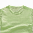 thumbnail image 6 of NOLDARES Girls Short Sleeve Summer T Shirt Crewneck Rolled Cuffs Fashion Shirts Tee(Green,130), 6 of 7