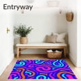 thumbnail image 3 of ODIKA 4'x6' Machine Washable Non-Slip Area Rug, Trendy Culture Statement With Exclusive Artwork High Traffic Rug with Pad, Blue, 531791, 3 of 8