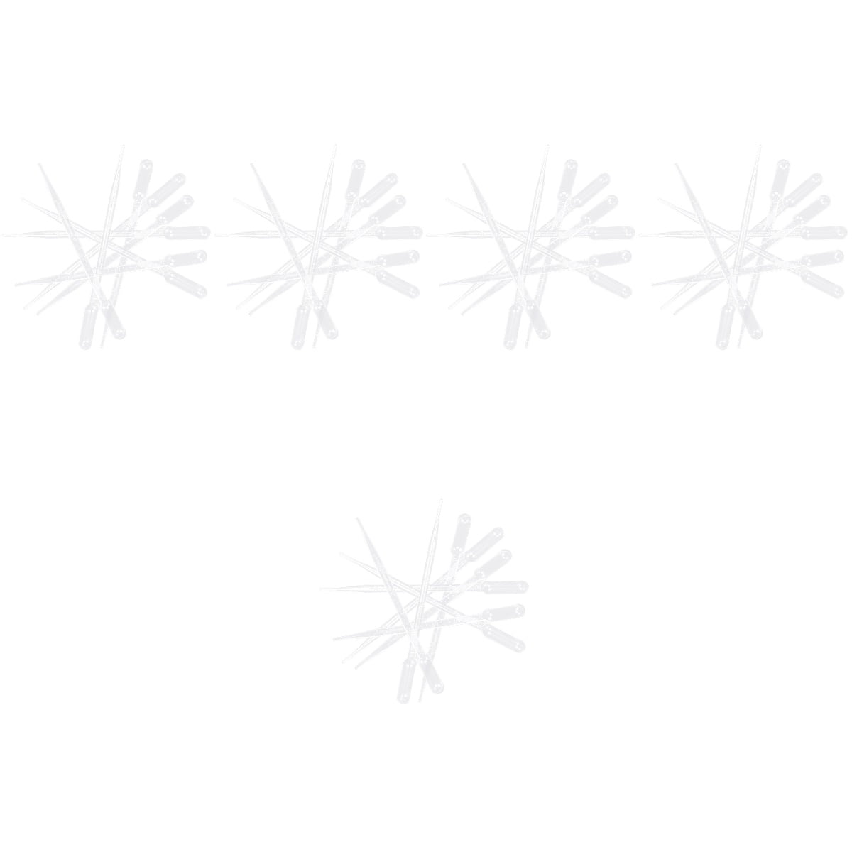 5 Count Pipettes for Laboratory Liquid Dropper Refillable White