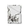 thumbnail image 2 of Bamboo Print Soft Flannel Fleece Blanket, Traditional Bamboo Leaves Meaning Wisdom Growth Renewal Unleash Your Power Art, Cozy Plush for Indoor and Outdoor Use, 70" x 90", Grey White, by Ambesonne, 2 of 5