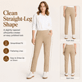 thumbnail image 3 of MASKERT Women’s Fleece Lined Pants, High Waisted Stretch Casual Pants, Warm Straight Leg Tapered Pants for Winter, Golf, Hiking & Daily Wear, 3 of 9