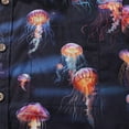 thumbnail image 3 of YIUME Men's Hawaiian Shirt Luminescent Dreams Print Cotton Button-down Short Sleeve Aloha Shirt, 3 of 8