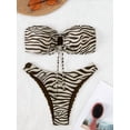 thumbnail image 2 of Top-kevin Bold Zebra Print Bandeau Bikini Set - Chic & Flattering Two Piece Swimsuit, 2 of 6