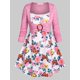 thumbnail image 1 of Camiseta de Talla Extra con Estampado Floral de Twinset Rosegal  Mangas largas de talla grande, 1 of 5