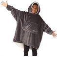 thumbnail image 1 of The Comfy Original Jr Kids Oversized Microfiber Wearable Blanket, Charcoal, 1 of 5