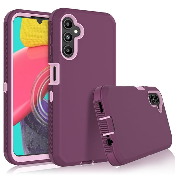 eBizware for Samsung Galaxy A14 5G Case,Shockproof Heavy Duty Armor Rugged Rough Hard Plastic Rubber Silicone Bumper 2-Layer Hybrid Protective Cover Case for Samsung Galaxy A14 5G, Wine