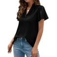 thumbnail image 3 of PRETTYGARDEN Women's Summer Blouses Dressy Casual Ruffle Cap Sleeve V Neck Business Work Trendy Cute Tops Spring Outfits, 3 of 10