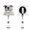 thumbnail image 2 of WIRESTER Acrylic Reel ID Holder Belt Clip Badge Retractable with Alligator Clip for Office Worker, Medical Staffs, Nurse, Doctor, Teacher, Student - Smiling White Pit Bull Dog, 2 of 5