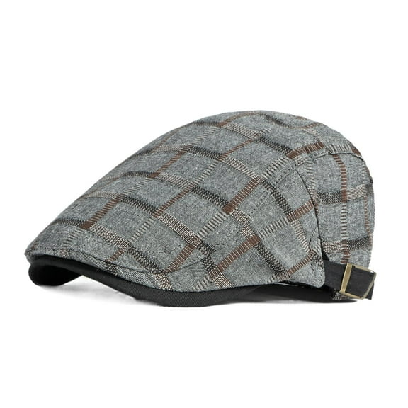 2022 New Peaked Cap Men's Spring and Summer British Retro Fashion Plaid Casual Painter Hat Women's Beret