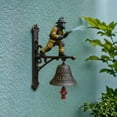 thumbnail image 4 of Sonnette Murale de Borne d'Incendie pour Pompier 9,8 Po, Sonnette Commémorative avec Forte Alarme, Montage Mural en Métal et Résine pour Déco de Patio et de Véranda (Kaki), 4 of 5