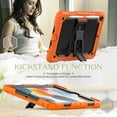 thumbnail image 4 of Case for iPad 9.7 2018 2017/iPad Pro 9.7/iPad Air 1 2, Dual Layer Shockproof Heavy Duty Rugged Hybrid Kickstand Protective Cover with Shoulder Strap & Pencil Holder, Orange, 4 of 7