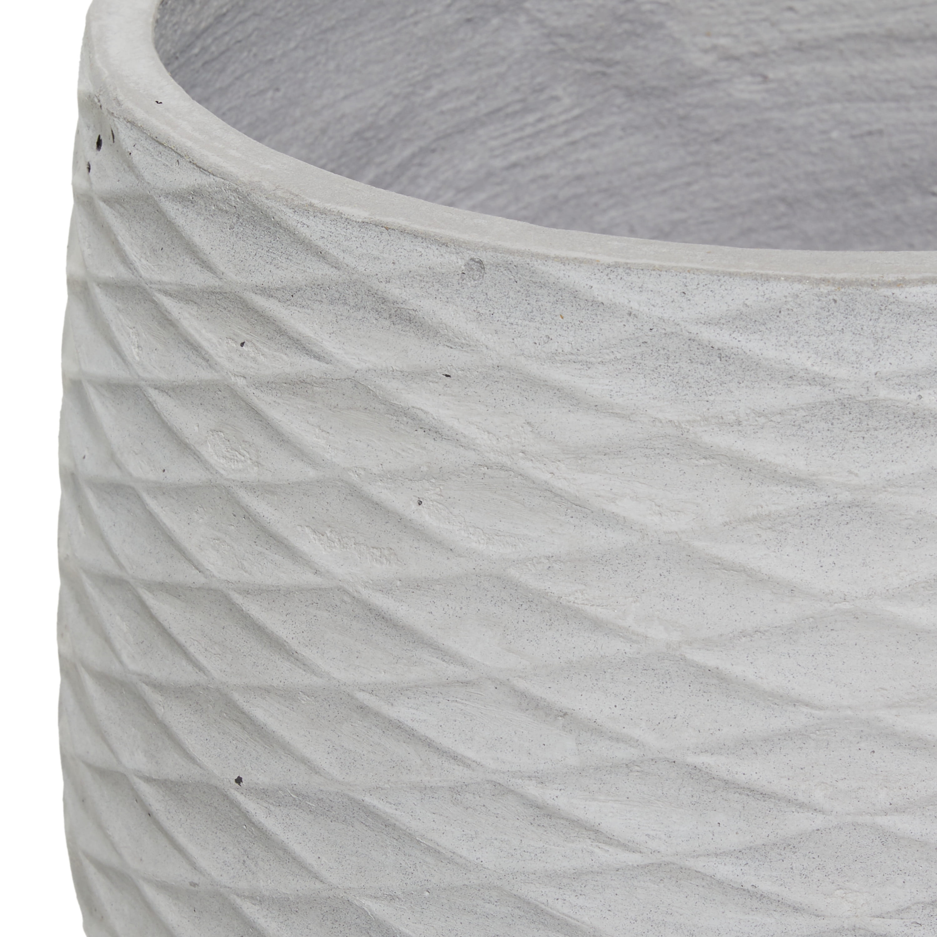 DecMode 14", 15" Light Grey Ceramic Contemporary Planter, 2 - Pieces