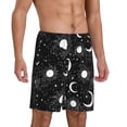 thumbnail image 2 of Balery Crescent and Stars Pantalones cortos de pijama de punto de algodón para hombre con cinturilla y bolsillos-Small, 2 of 6