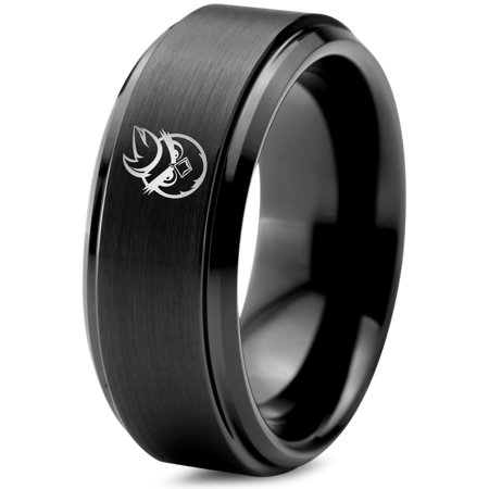 Black Ring for Men Wedding Gift Gamer Tungsten Valentines Gifts Best Shine Jewelry 12 Mom