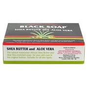Madina African Black Soap Shea Butter and Aloe Vera, 3.5 oz
