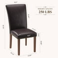 thumbnail image 6 of EOP Modern Upholstered Dining Chairs Set of 6, Tufted Parsons Dining Room Chair with Nailhead Trim, Armless Kitchen Side Chair with Wood Legs, Dark Brown, 6 of 8