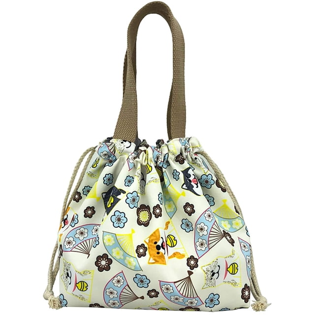 Mini bolsa de almuerzo reutilizable pequeña bolsa de almuerzo linda con cordón adecuado