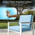 thumbnail image 6 of JXXM 4-Piece Outdoor Patio Conversation Set, Metal Furniture with Cushions & Coffee Table, White, 6 of 6