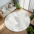 thumbnail image 3 of 5ft Round Rug, Grey Ombre Marble Non-Skid Rubber Backing Large Area Rugs - Living Room Bedroom Home Office, Yellow Modern Geometric Abstract Art Indoor Floor Mat Carpets Washable Rug, 3 of 9