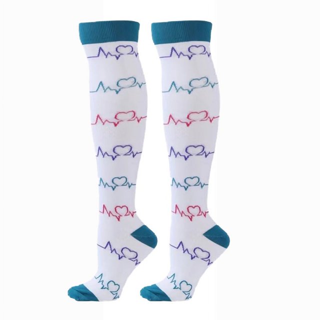 Men Women Socks Compression Socks Elastic Sports Beautiful Leg Nurse Stocking Jogging Climbing Cycling Flight Excercise 7 S M