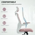 thumbnail image 4 of HOMCOM Chaise de Bureau Ergonomique, Chaise de Bureau avec Appuie-Tête Réglable, Rose, 4 of 10