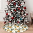 thumbnail image 5 of Lsque Fruit Pineapples Print Christmas Tree Skirt, Tree Skirt with Ties or Velcro, Perfect for Holiday Decorations, Halloween, and New Year-36", 5 of 7
