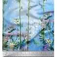 thumbnail image 3 of oneOone Silk Tabby Fabric Leaves & Flower Panel Decor Fabric Printed BTY 42 Inch Wide, 3 of 3