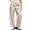ZB Khaki, variant on Womens Casual Pants Retro Leopard Print Ankle Length Cropped Barrel Jeans Plus Size Trousers Loose Slacks for Women Gold L