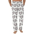 thumbnail image 2 of Men's Fashion Rose Heart Print Pajama Pants, Drawstring Elastic Waist Lounge Trousers for Valentine's Day Gift and Home,Black,L, 2 of 5