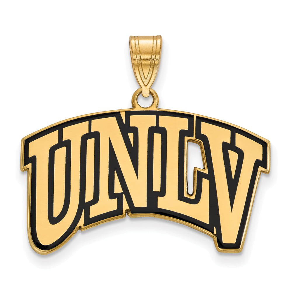 Solid 925 Sterling Silver with Gold-Toned University of Nevada Small Pendant 