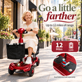 thumbnail image 3 of Ecomobi 4 Wheel Foldable Mobility Scooter for Senior with Removable Lithium Battery, 41 lbs Lightweight Powered Wheelchair for Adult,300 lb Capacity,Travel Scooter for Elderly,Red, 3 of 9
