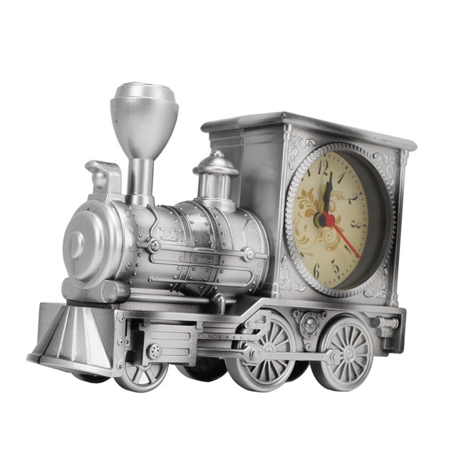 Réveil de Table, Modèle de Train Réveil Électronique Argenté pour Enfants pour Maison